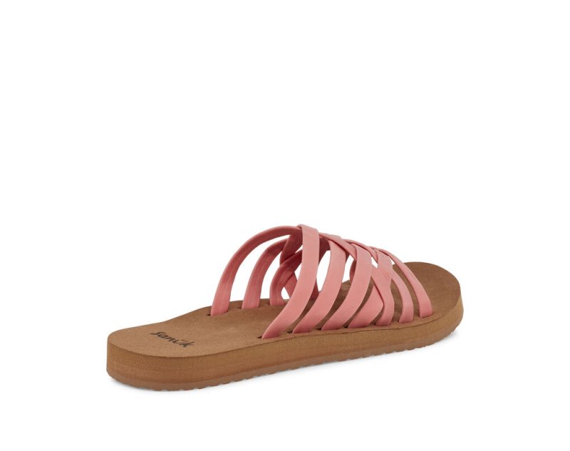 Sanuk Rio Slide Women's Flip Flops Pink / Brown | Canada 100JPQ